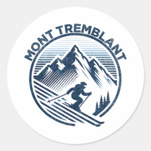 Mont tremblant canda ski resort winter skiing classic round sticker