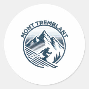 Mont Tremblant Canda Ski Resort Winter Skiing Queb Classic Round Sticker