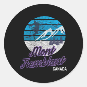 Mont-tremblant Quebec Canada Ski Resort Snowboardi Classic Round Sticker