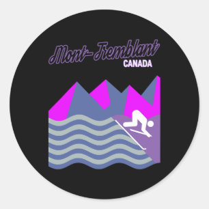Mont-tremblant Quebec Canada Ski Resort Snowboardi Classic Round Sticker