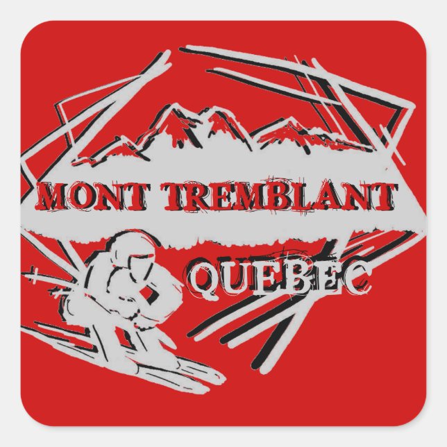 Mont Tremblant Quebec ski logo red stickers (Front)