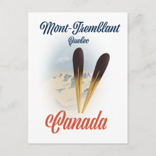 Mont-Tremblant Québec Ski poster. Postcard