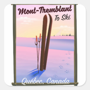 Mont-Tremblant Québec Ski poster. Square Sticker