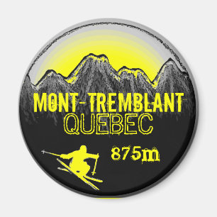 Mont Tremblant Quebec yellow art magnet