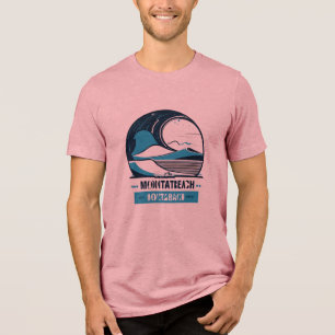 Montabeach Bold Minimalist Wave Logo Design Tri-Blend Shirt