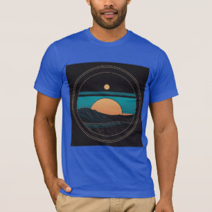 Montabeach Minimalist Ocean Wave Logo Design T-Shirt
