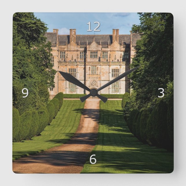 Montacute House Stately Home Square Wall Clock (Front)