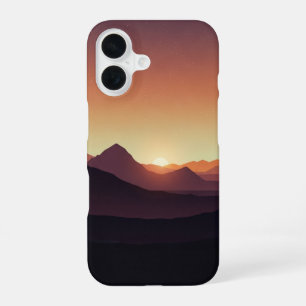 Montagnes Désertiques Vintage au Lever du Soleil iPhone 16 Case
