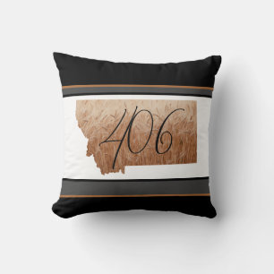 Montana 406 Golden Wheat Field Throw Pillow