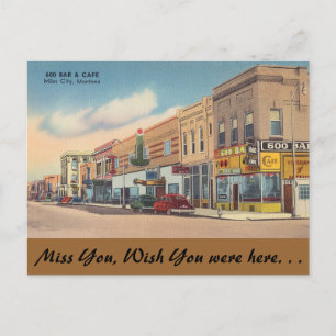 Montana, 600 Bar & Cafe, Miles City Postcard