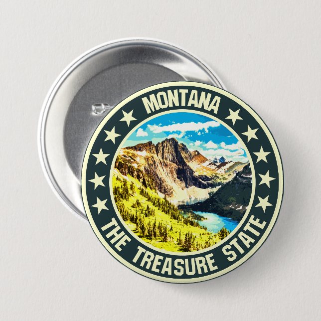 Montana                                            7.5 cm round badge (Front & Back)