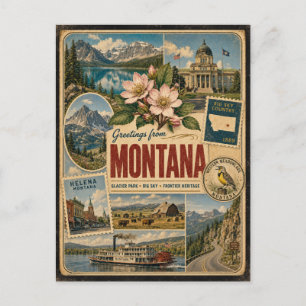 Montana Authentic Vintage Style Postcard
