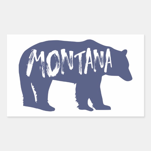 Montana Bear Rectangular Sticker (Front)