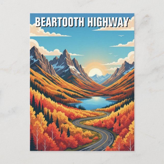 Montana Beartooth Highway travel Postcard (Front)