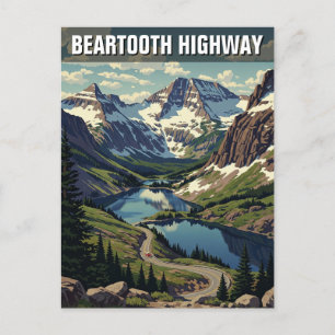 Montana Beartooth Highway travel Postcard