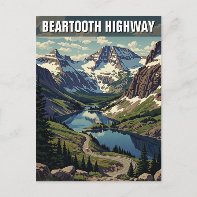 Montana Beartooth Highway travel Postcard (Front)