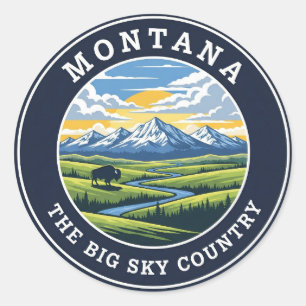 Montana Big Sky Country Classic Round Sticker
