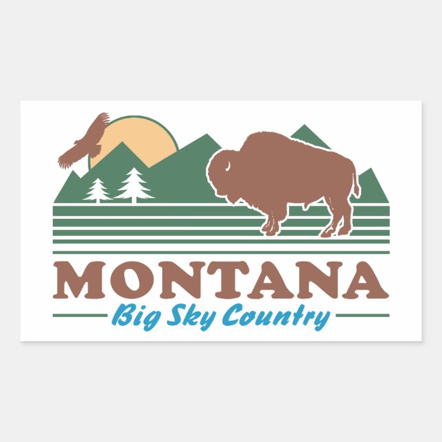 Montana Big Sky Country Rectangular Sticker (Front)