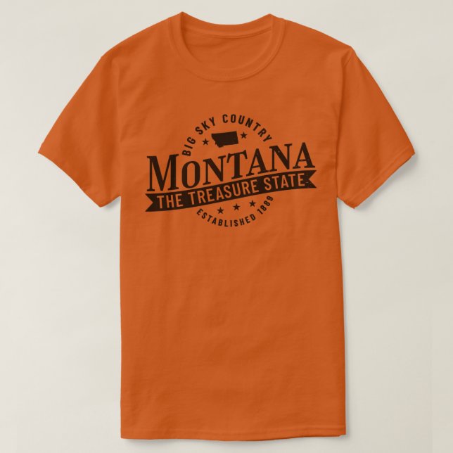 Montana Big Sky Country The Treasure State Est 188 T-Shirt (Design Front)