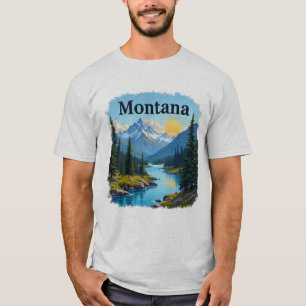 Montana Big Sky Mountains River Tee