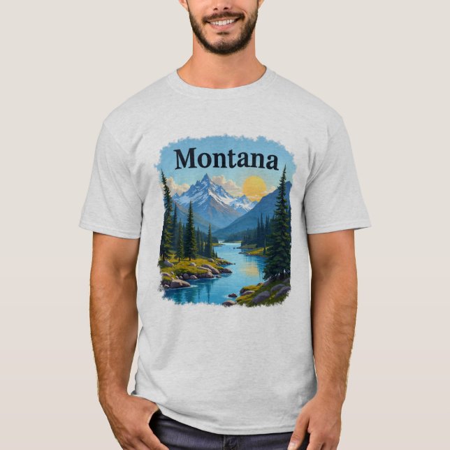 Montana Big Sky Mountains River Tee (Front)