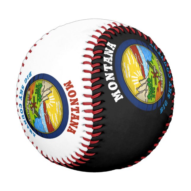 MONTANA BIG SKY STATE FLAG BASEBALL (Angled)