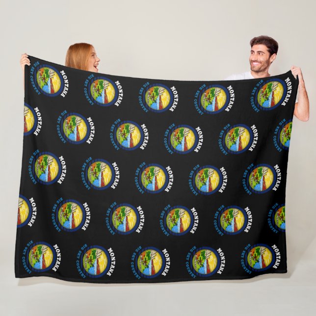 MONTANA BIG SKY STATE FLAG FLEECE BLANKET (In Situ)
