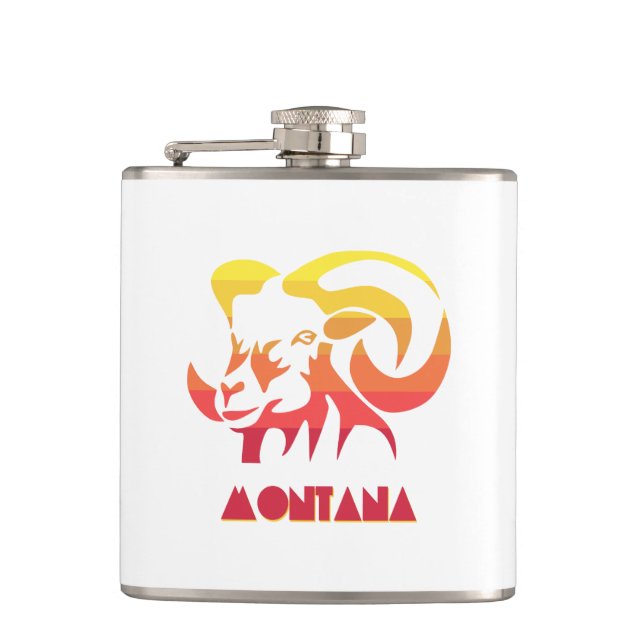 Montana Bighorn Hip Flask (Front)