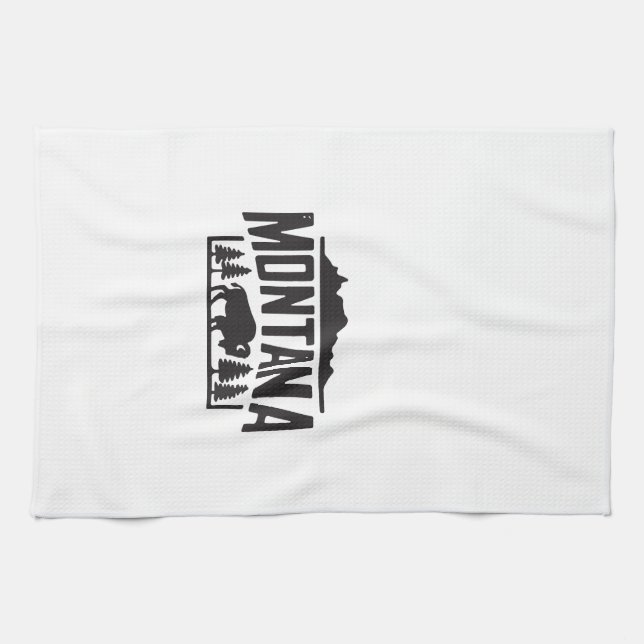 Montana bison  tea towel (Horizontal)