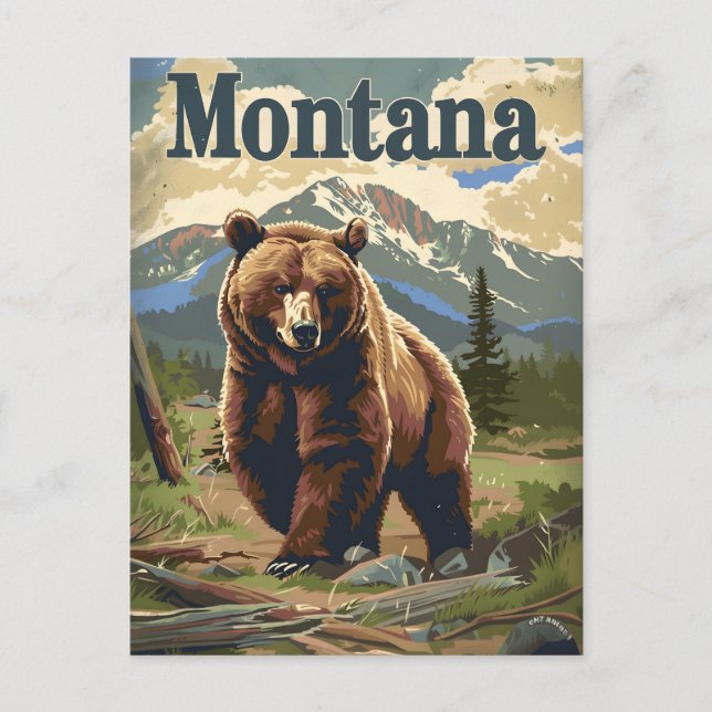 Montana Brown Bear Postcard (Front)