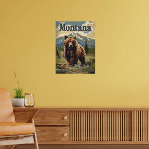 Montana Brown Bear Poster