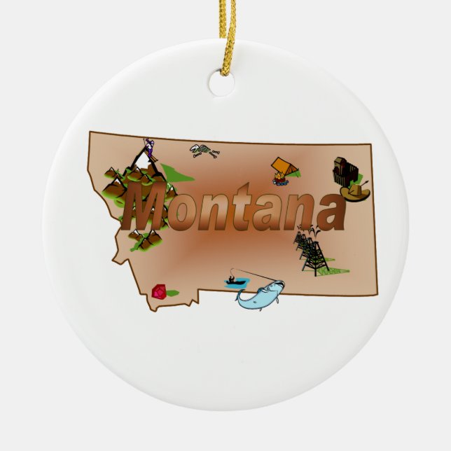 Montana Christmas Tree Ornament (Front)