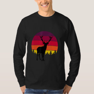 Montana Deer Hunter Sunset Vintage Retro Hunting T-Shirt