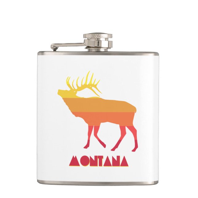 Montana Elk Hip Flask (Front)