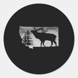 Montana Elk Hunter  Classic Round Sticker