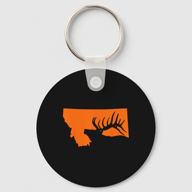 Montana Elk Hunting  Key Ring (Front)