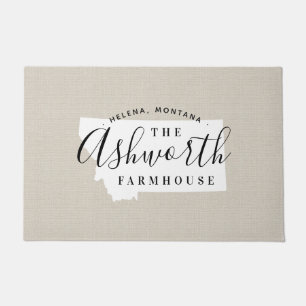 Montana Family Monogram State Doormat