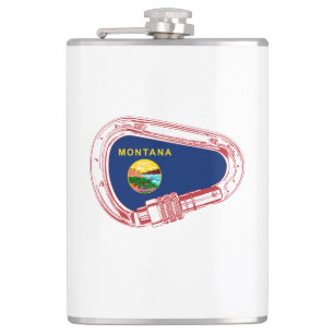 Montana Flag Climbing Carabiner Hip Flask