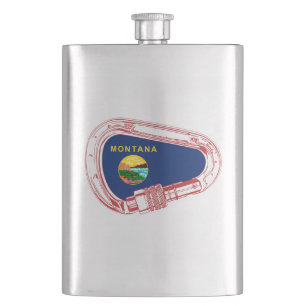 Montana Flag Climbing Carabiner Hip Flask