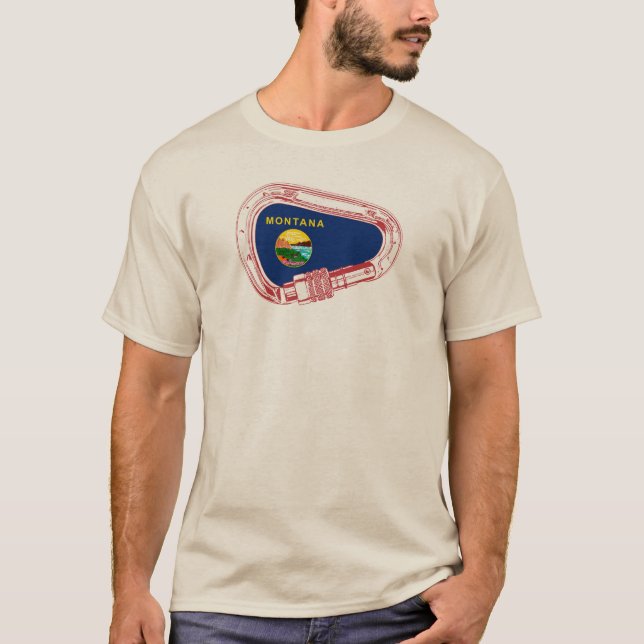 Montana Flag Climbing Carabiner T-Shirt (Front)
