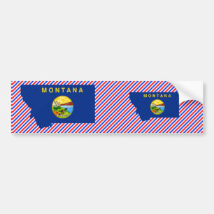 Montana Flag Map Bumper Sticker