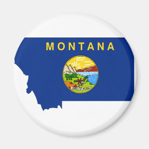 Montana Flag Map Magnet
