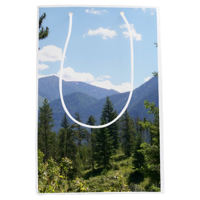 Montana Forest and Mountains Scenic View Medium Gift Bag (Front)