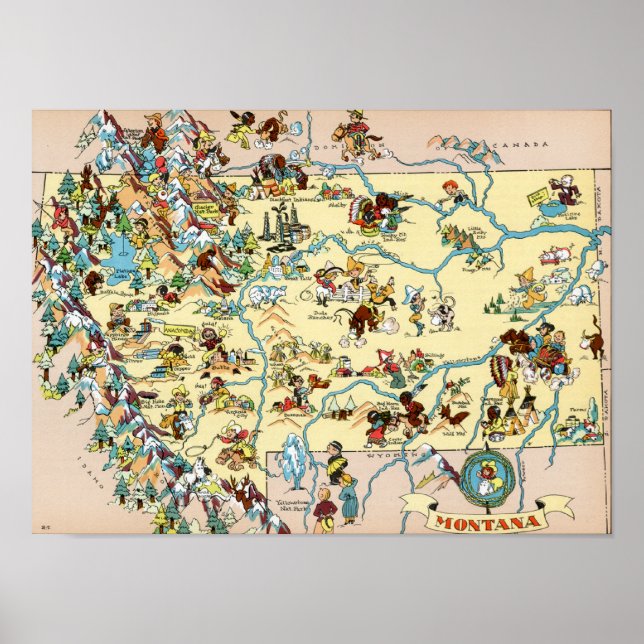 Montana Funny Map Poster (Front)