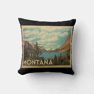 Montana Glacier Park Vintage Travel Cushion