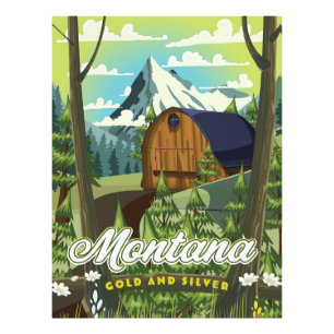 Montana "Gold and Silver" travel poster