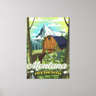 Montana "Gold and Silver" travel poster Canvas Print