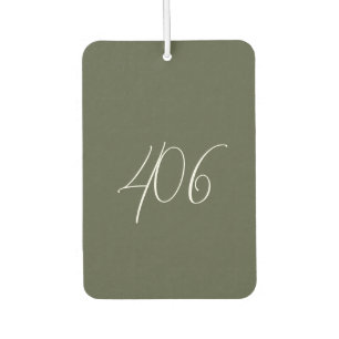 Montana Green With White Area Code Air Freshener