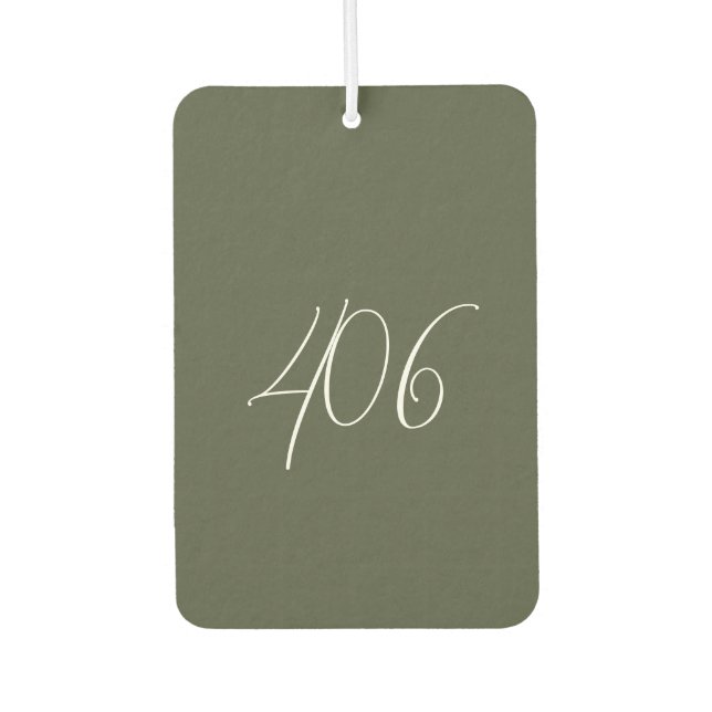Montana Green With White Area Code Air Freshener (Front)