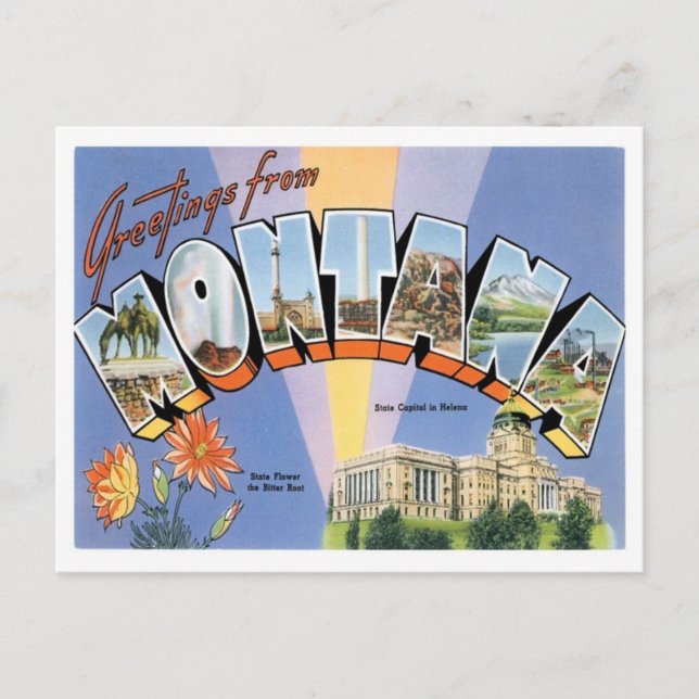 Montana Greetings From US States Postcard (Front)